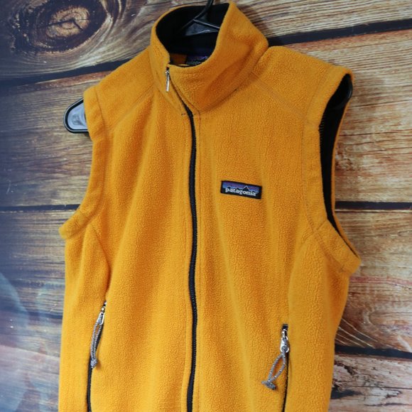 Patagonia Vest Womens Medium Orange Polartec Regulator Fleece Full Zip Jacket - Picture 3 of 9